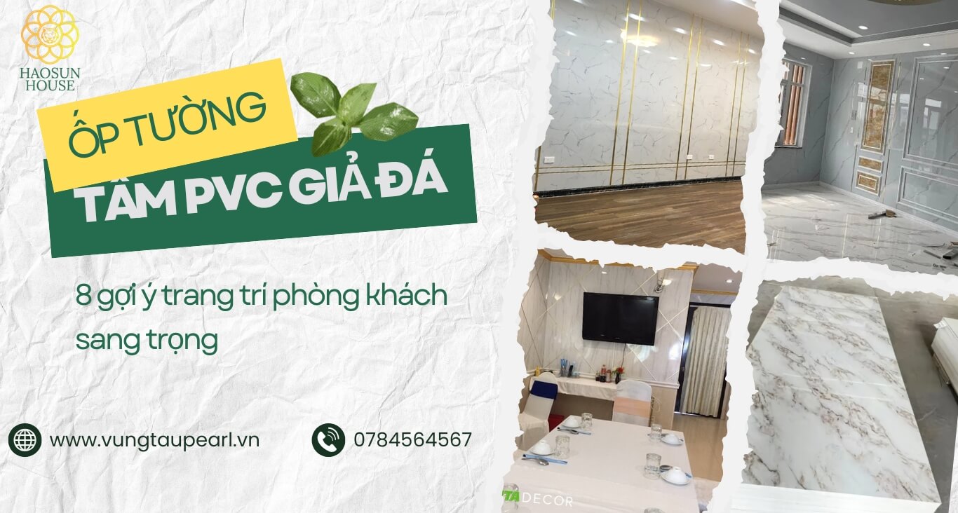 ốp tường giả đá giá rẻ phòng khách haosun house