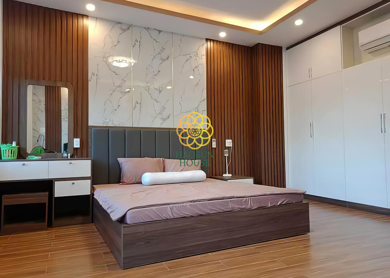 Ốp tường pvc vân đá phòng ngủ