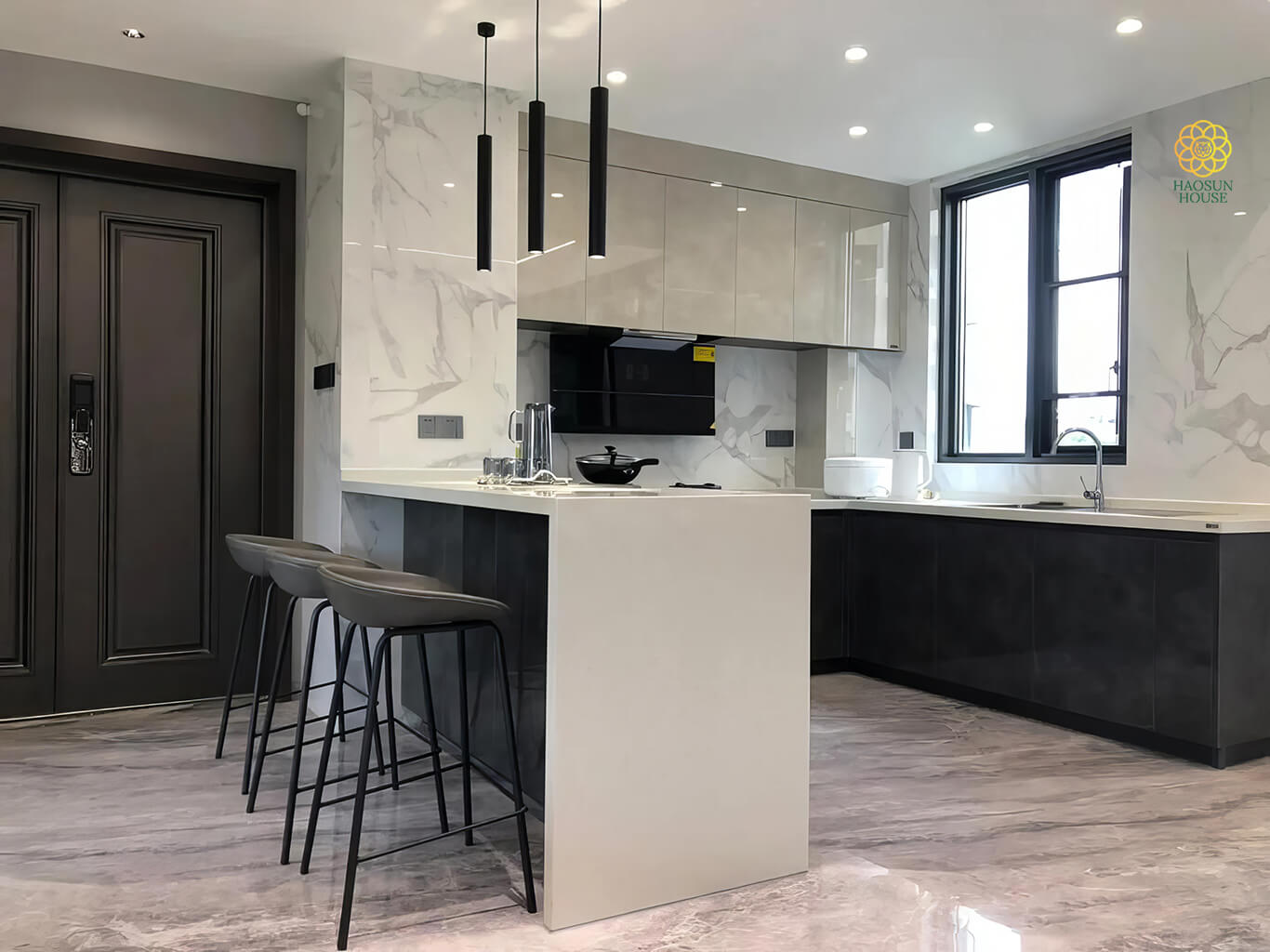 Tấm nhựa pvc vân đá chống nước phòng bếp