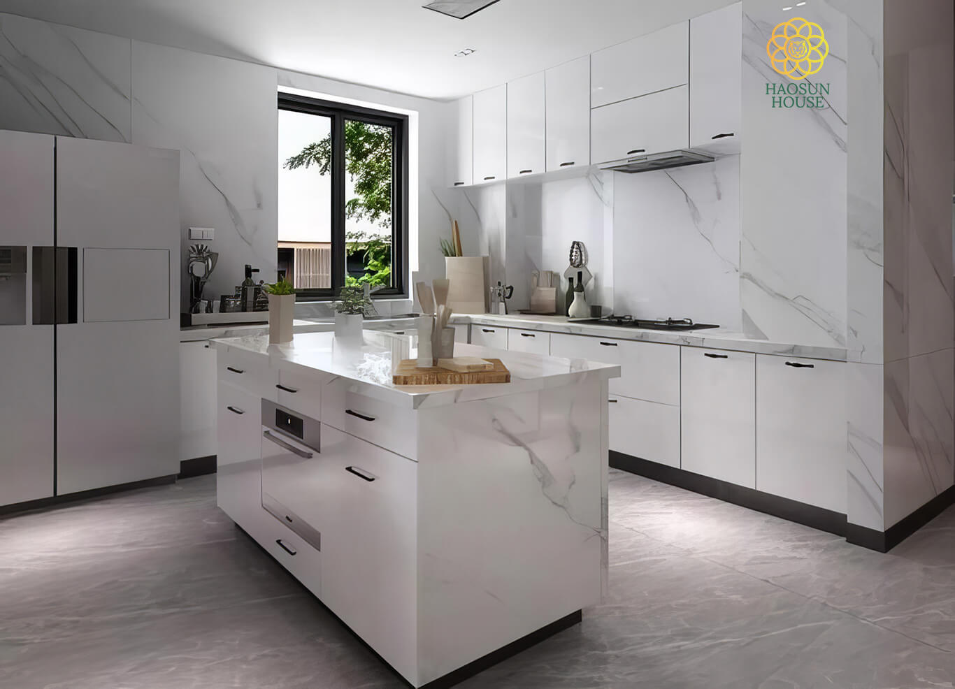 Tấm pvc vân đá chống nước phòng bếp