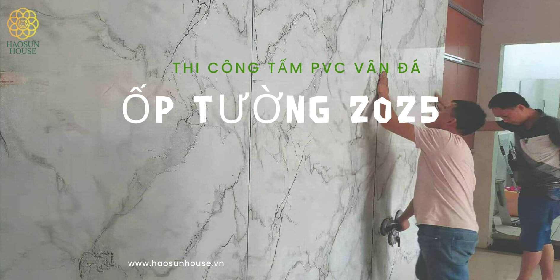 Thi công tấm pvc vân đá đạt chuẩn