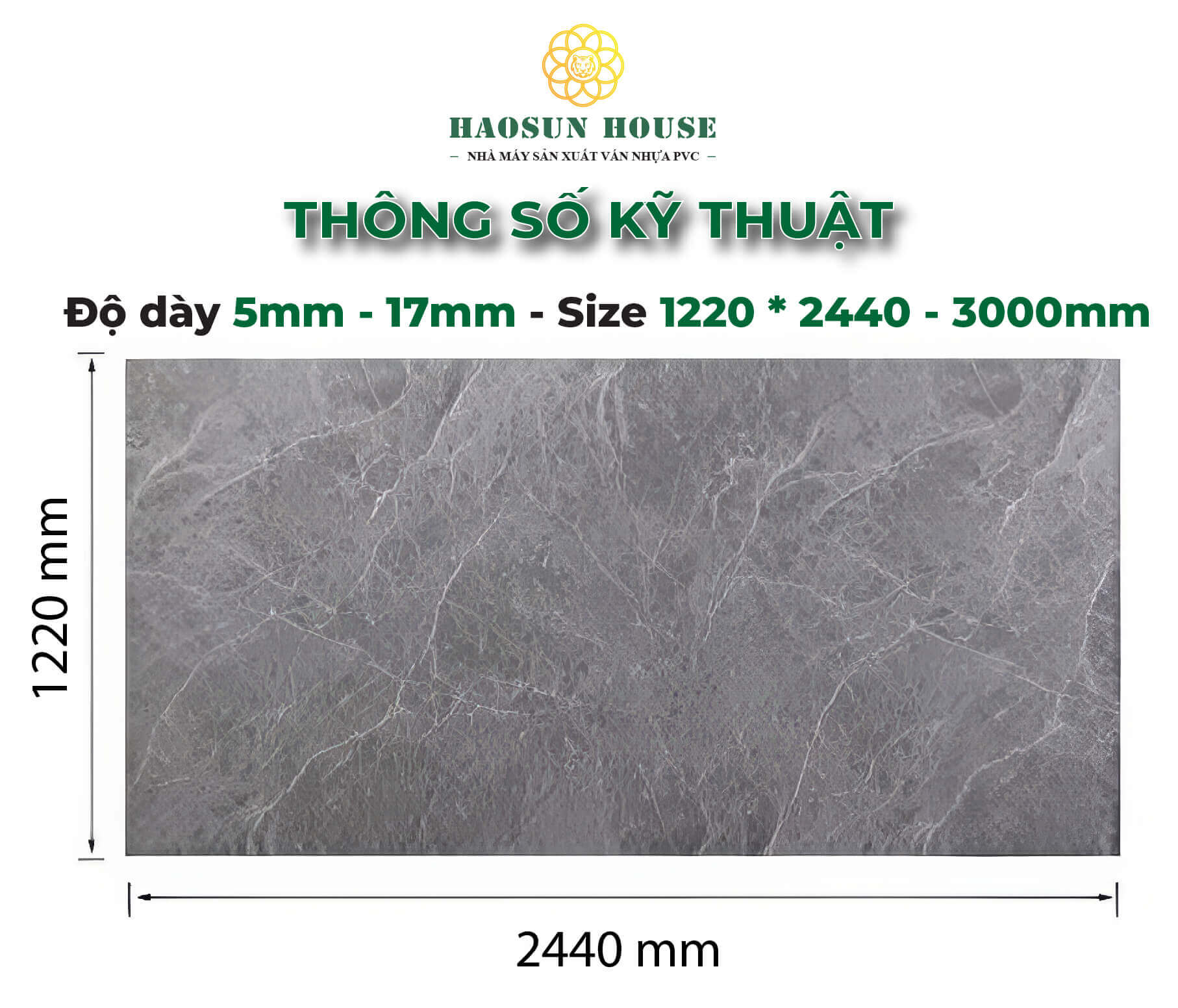 Thông số tấm ốp tường pvc vân đá