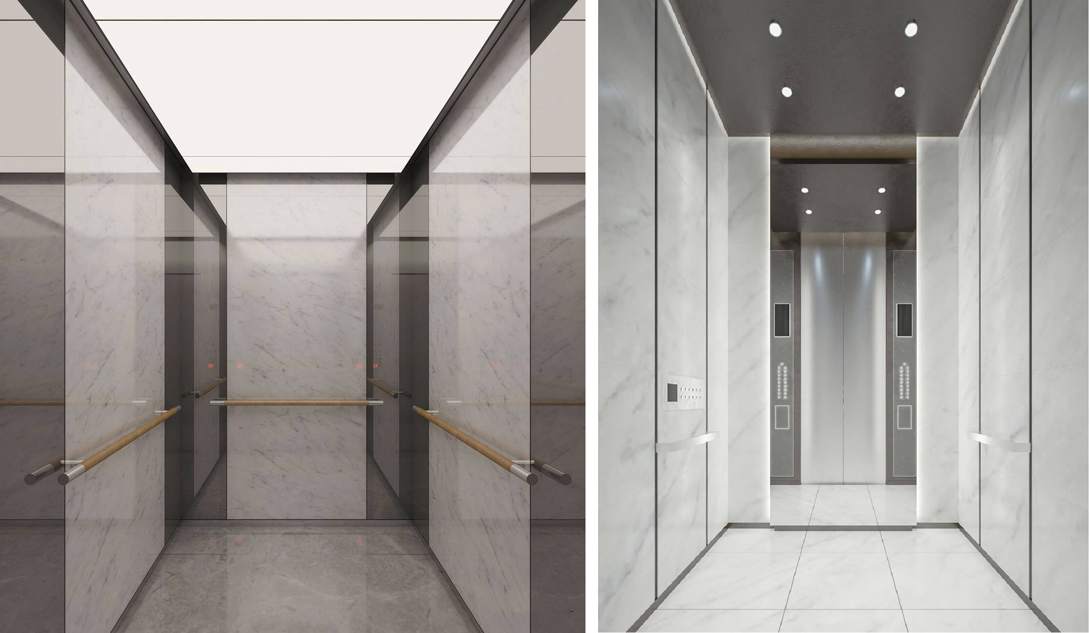 Ứng dụng tấm pvc vân đá thang máy