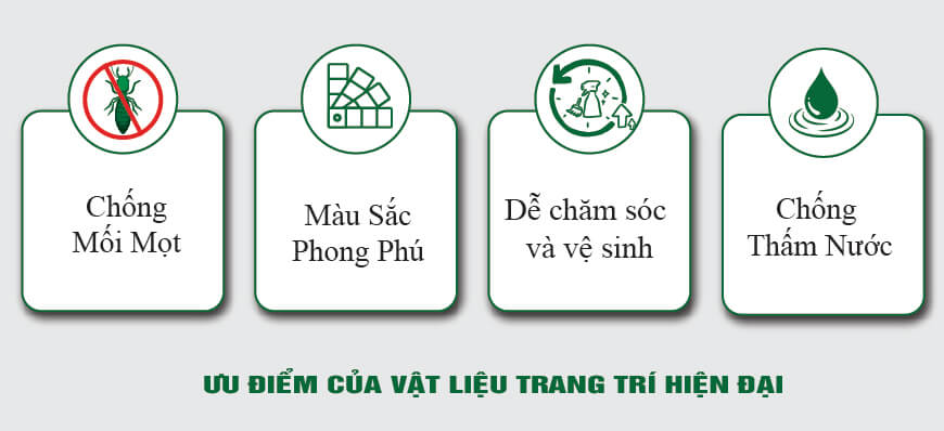 Ưu điểm vật liệu trang trí nội thất