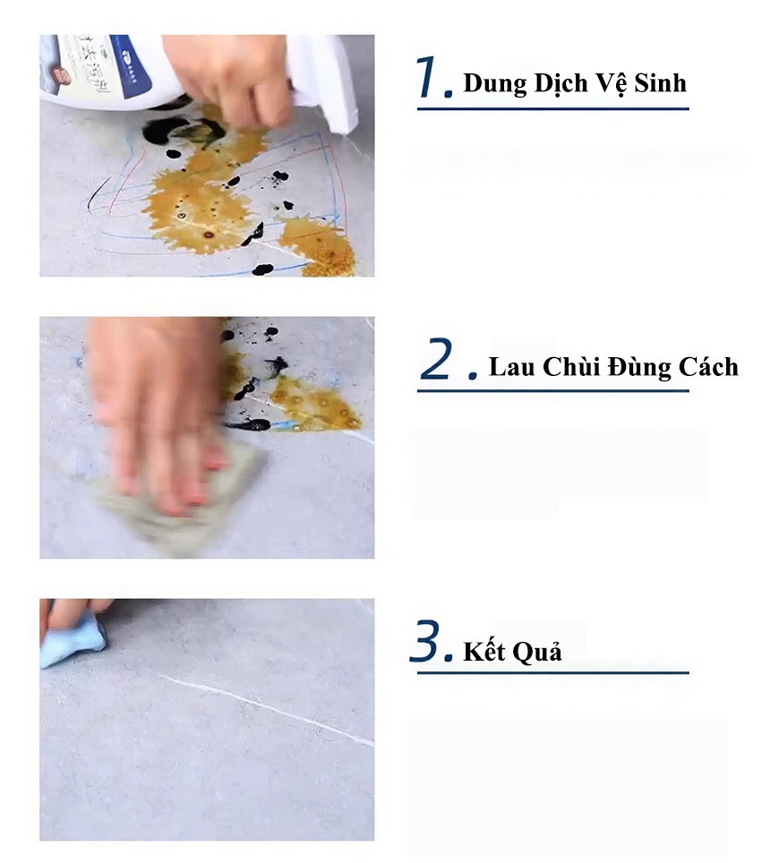 Vệ sinh bề mặt vân đá