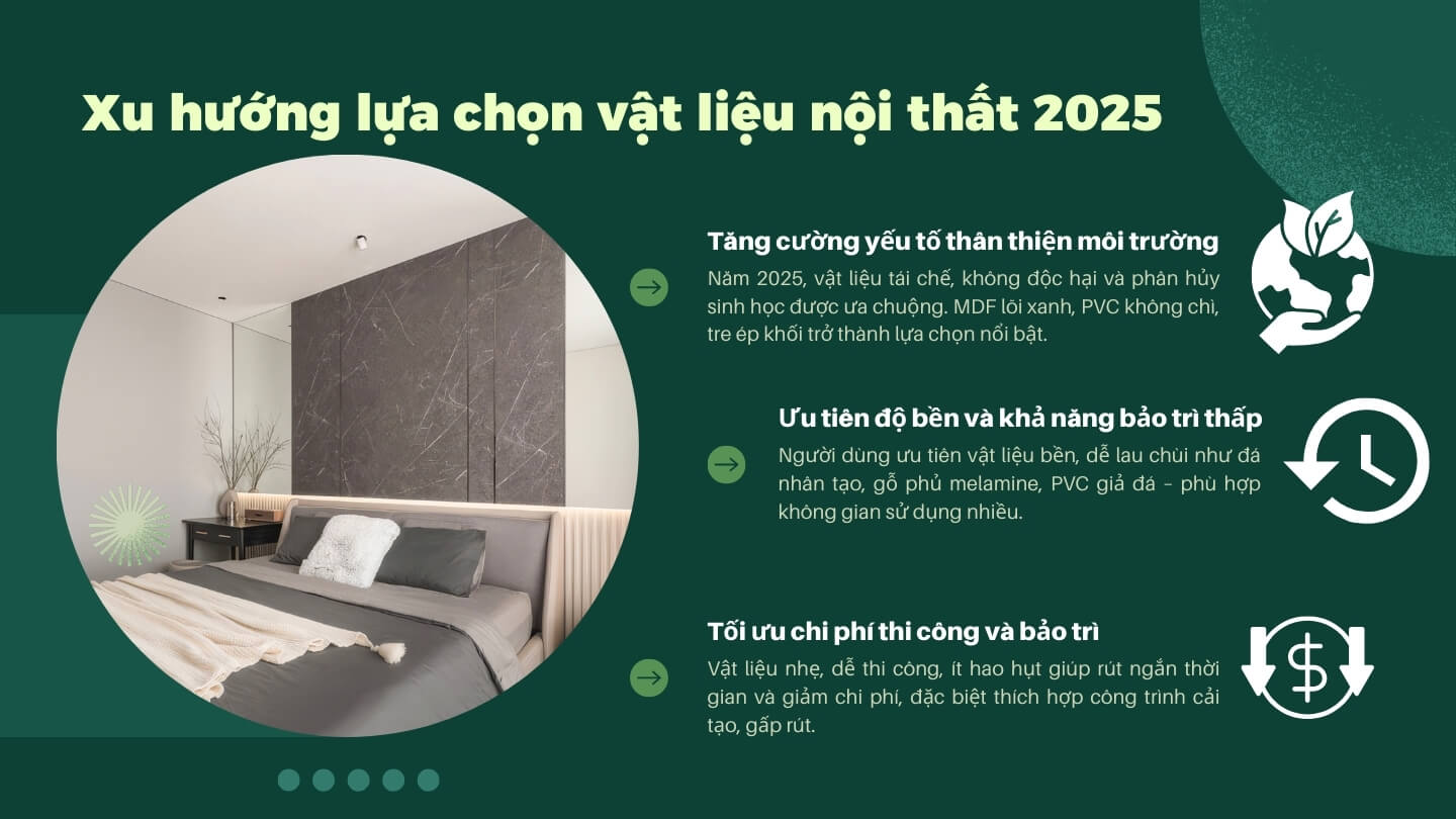 Xu hướng vật liệu nội thất 2025