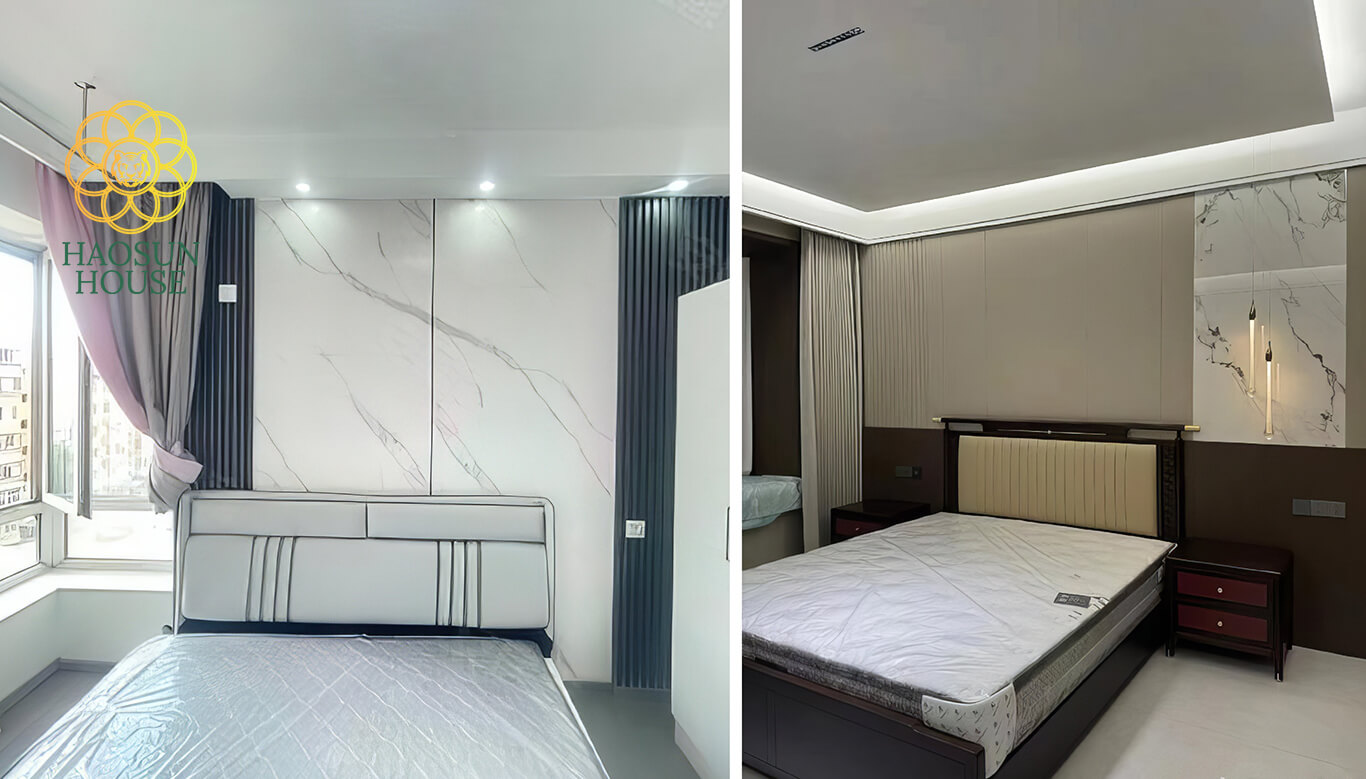 Mẫu tấm pvc vân đá ốp tường phòng ngủ