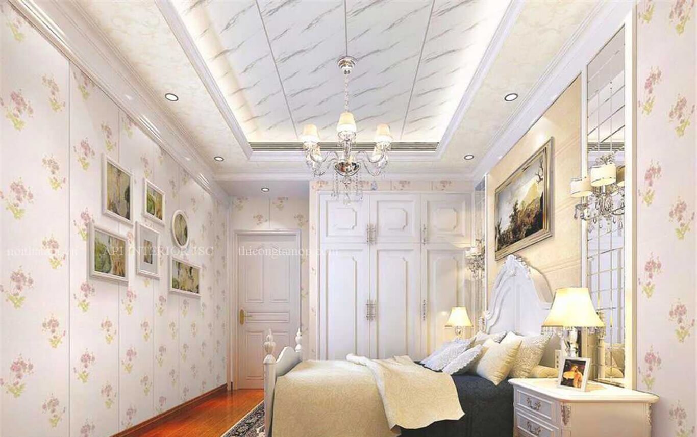 ốp trần tấm pvc vân đá vân mây