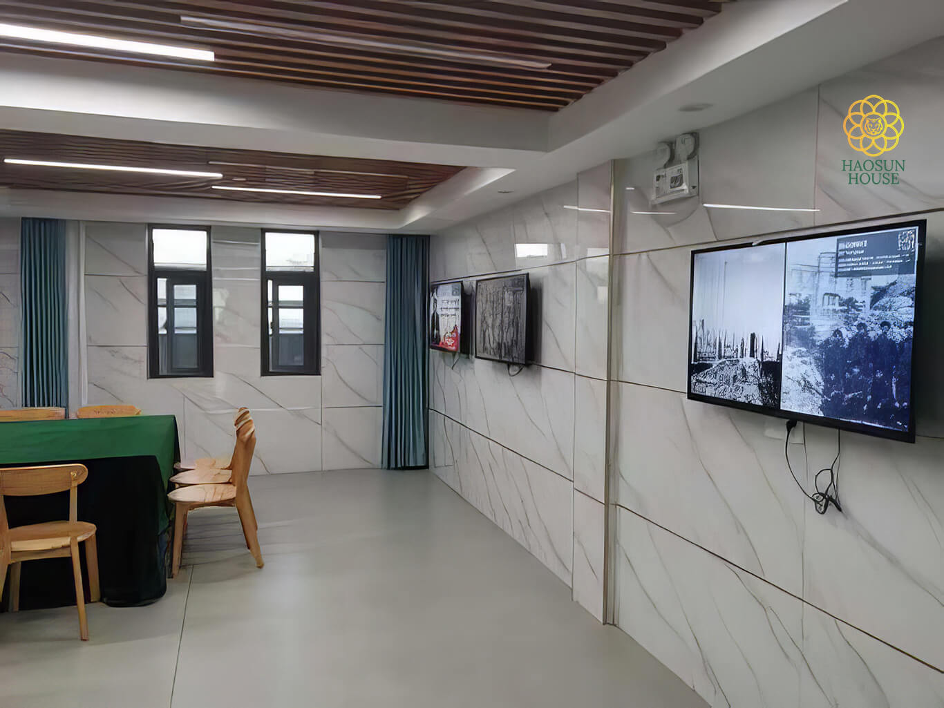 Thi công tấm nhựa pvc vân đá ốp tường