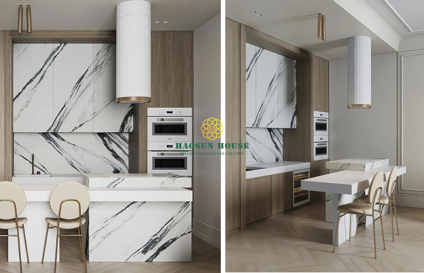 Tấm PVC vân đá không gian phòng tắm