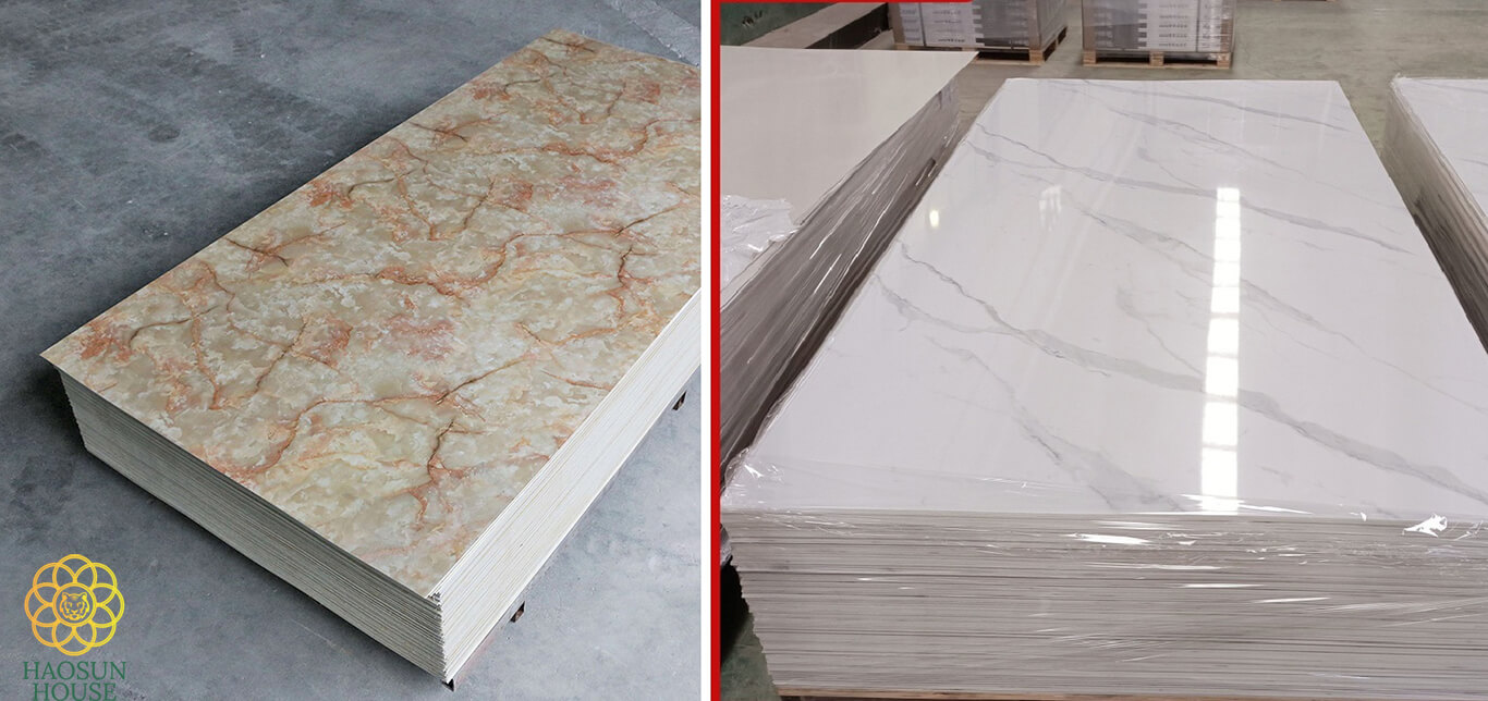 ứng dụng tấm pvc vân đá haosun house