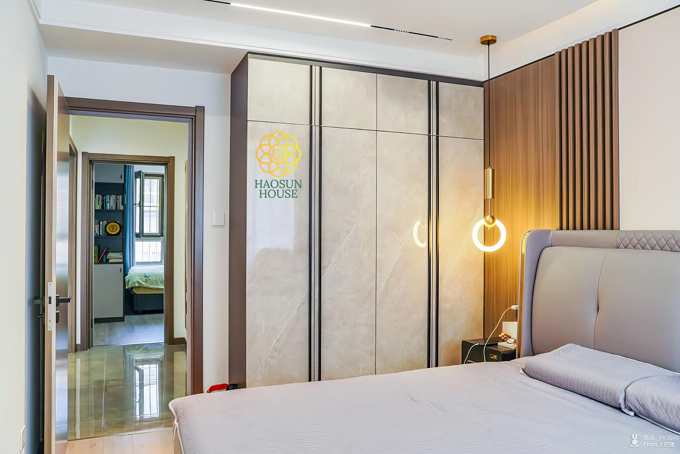 Ứng dụng tấm pvc vân đá phòng ngủ