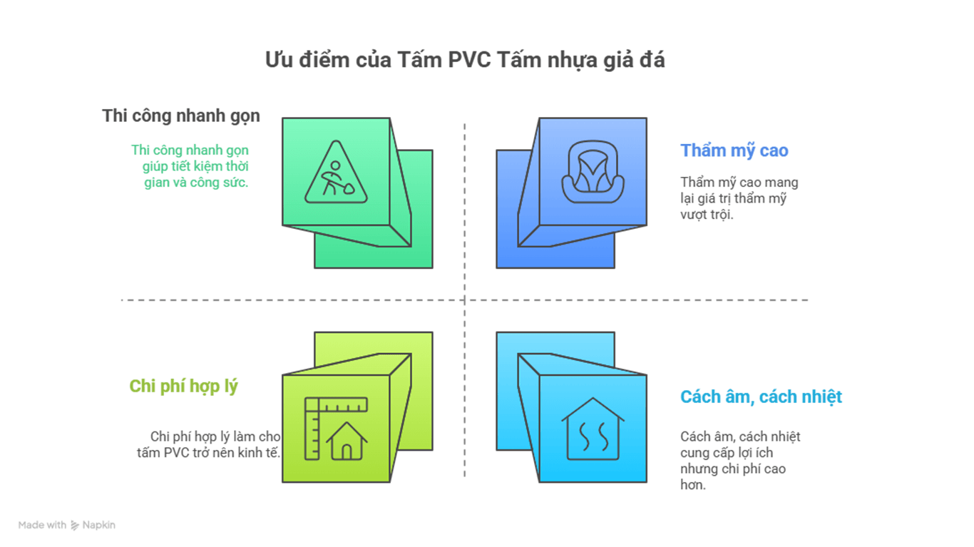 Ưu điểm tấm pvc vân đá