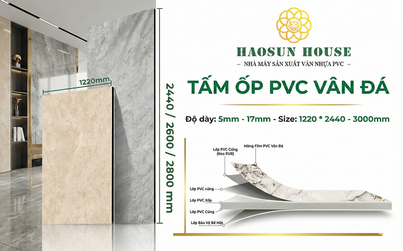 cấu tạo tấm pvc giả đá bền đẹp