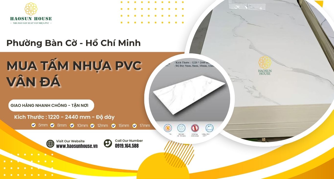 Mua tấm nhựa pvc vân đá tại phường bàn cờ hồ chí minh