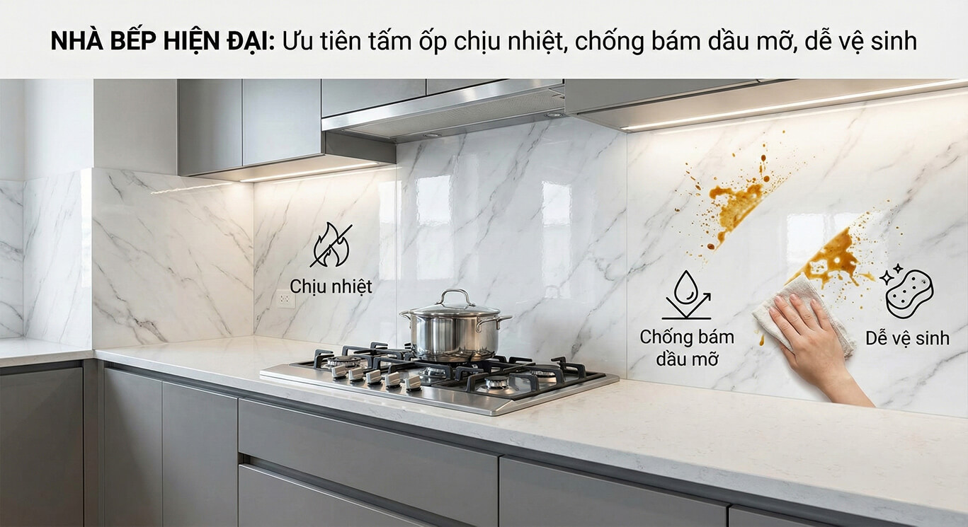 ứng dụng không gian phòng bếp