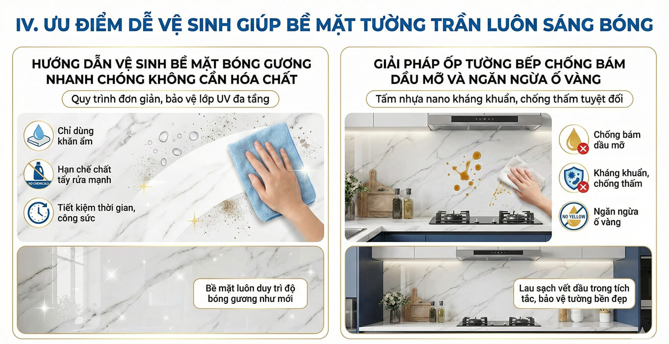 ưu điểm tấm pvc vân đá
