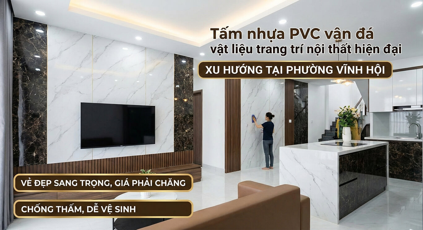 báo giá thi công tấm nhựa pvc vân đá phường vĩnh hội