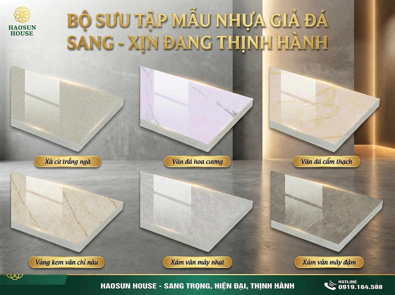 bộ sưu tập mẫu tấm nhựa pvc vân đá đẹp