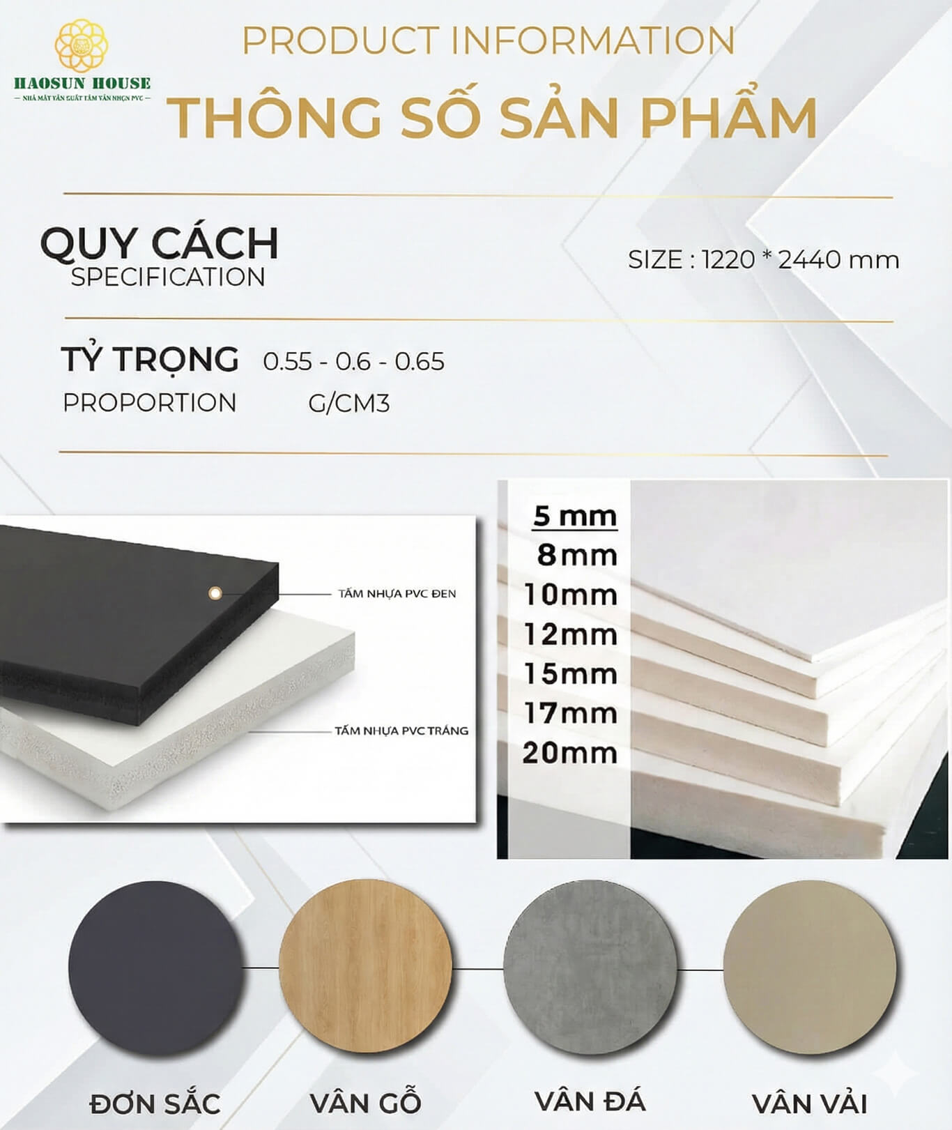 Giá tấm nhựa pvc vân đá ốp tường là bao nhiêu haosun house
