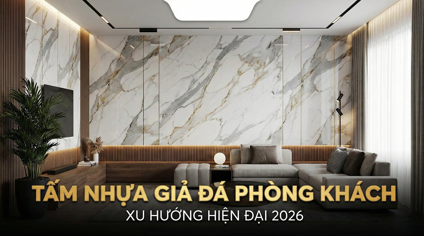 mua Tấm nhựa giả đá phòng khách xu hướng hiện đại 2026
