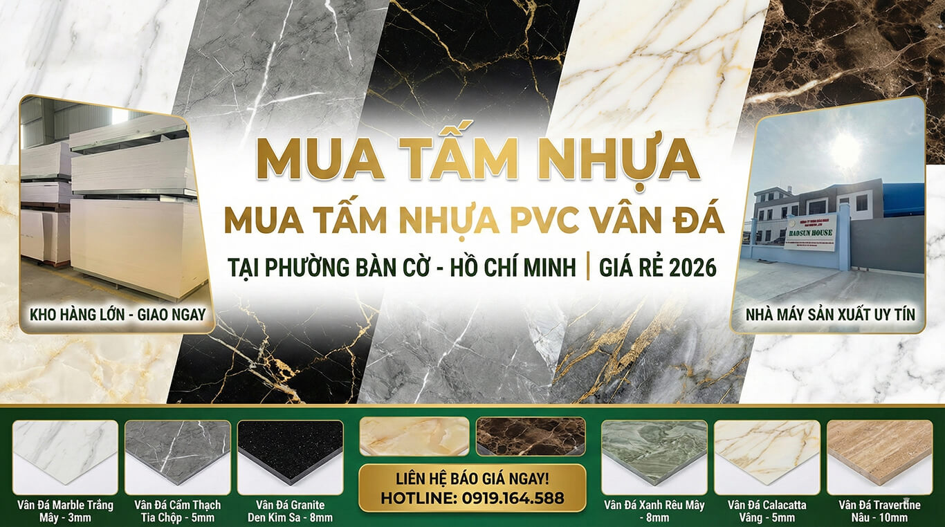 Mua tấm nhựa pvc vân đá tại phường bàn cờ