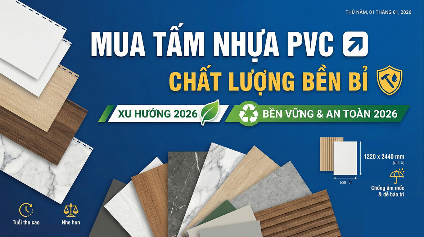 Mua tấm nhựa PVC Chất lượng bền bỉ Xu hướng 2026