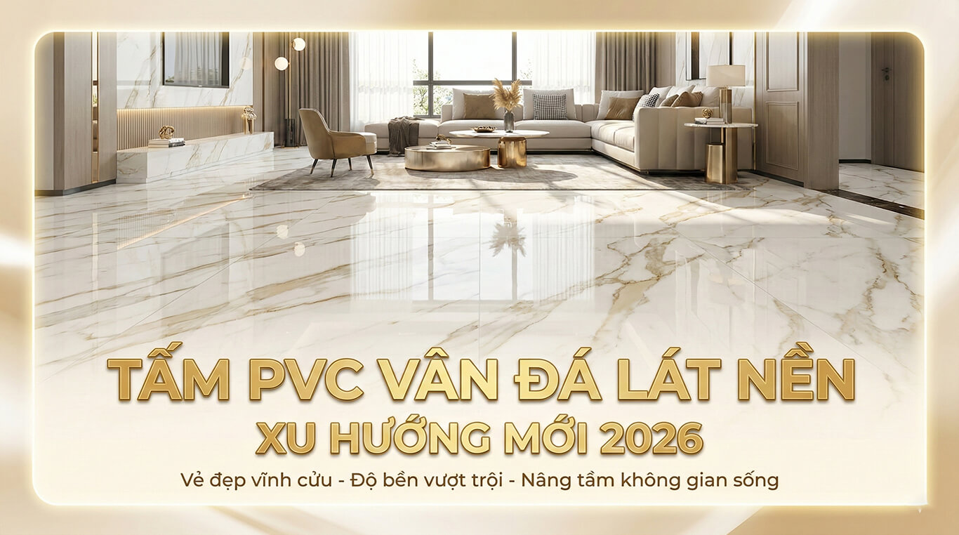 Tấm pvc vân đá lát nền xu hướng mới 2026