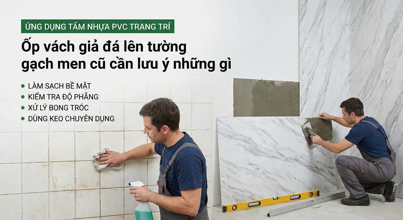 Ốp vách giả đá lên tường gạch men cũ cần lưu ý những gì