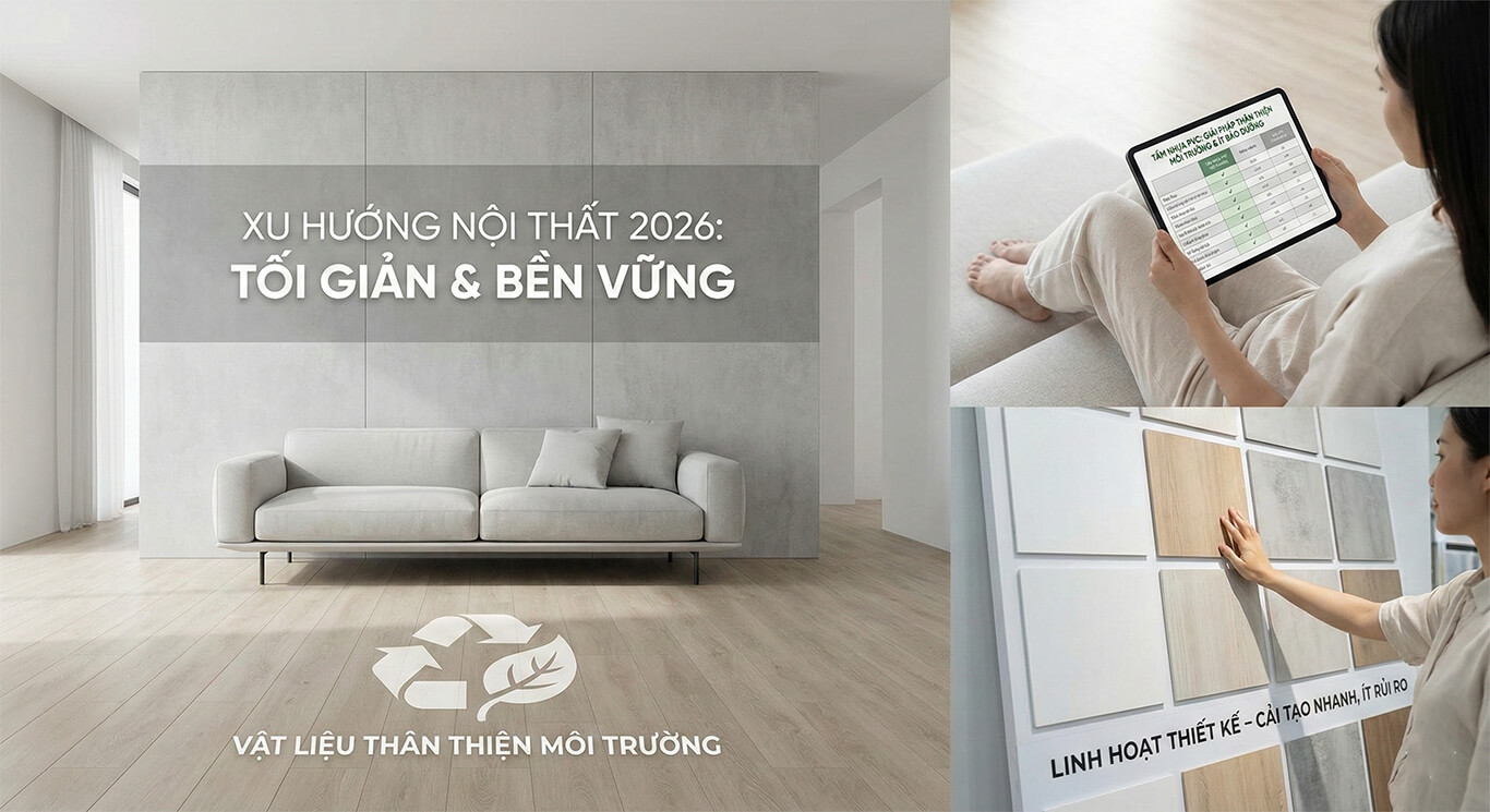xu hướng nội thất tấm nhựa pvc